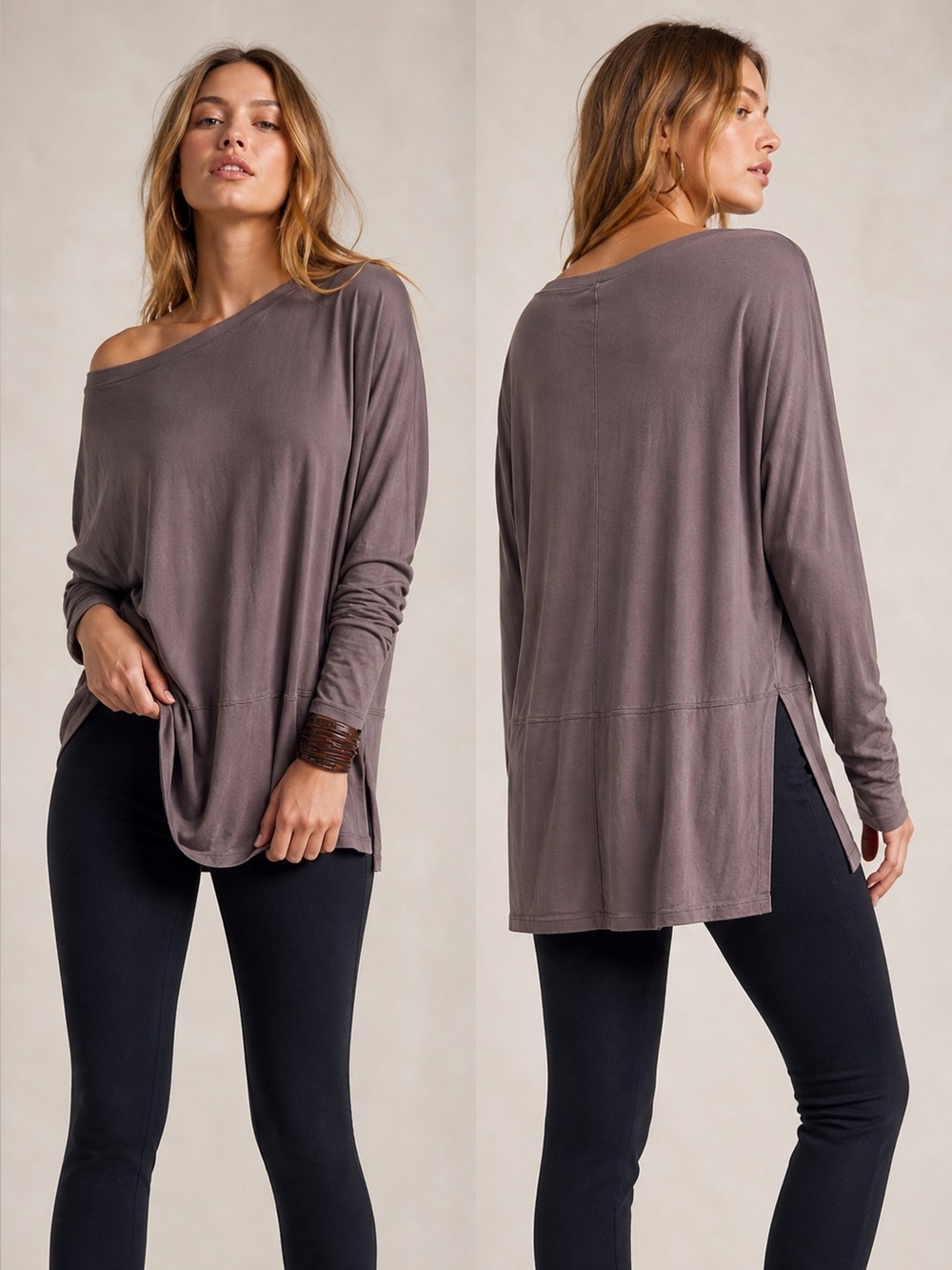 Free People We the Free Mauve Brown Long Sleeve Top Womens Size Small - Picture 2 of 11